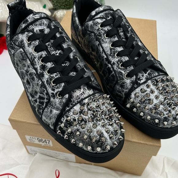 Men's Christian Louboutin, Louis Jr, orloto storm print Leather sneakers size 45 - Picture 11 of 11